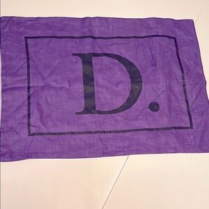Purple D Monogram Pillow Cover NWT 11” x 15”